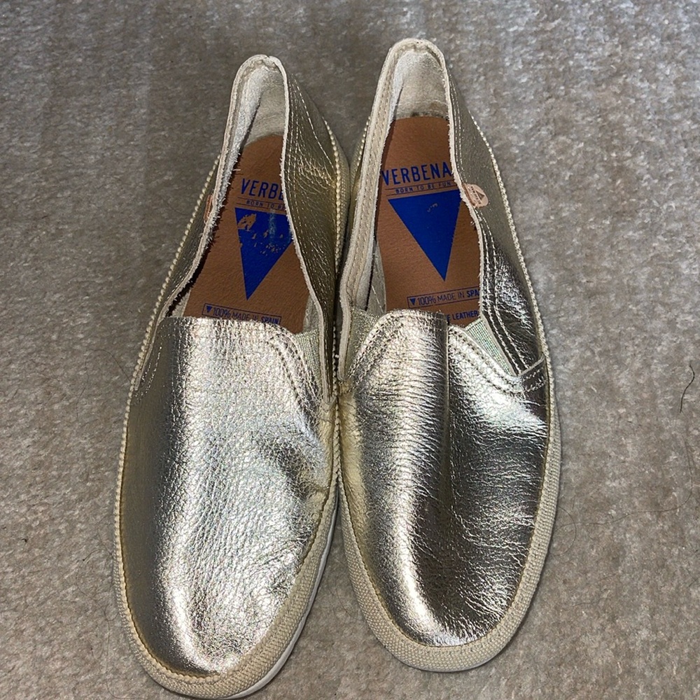 Verbenas Gold Ballerinas Slip on sneakers shoes